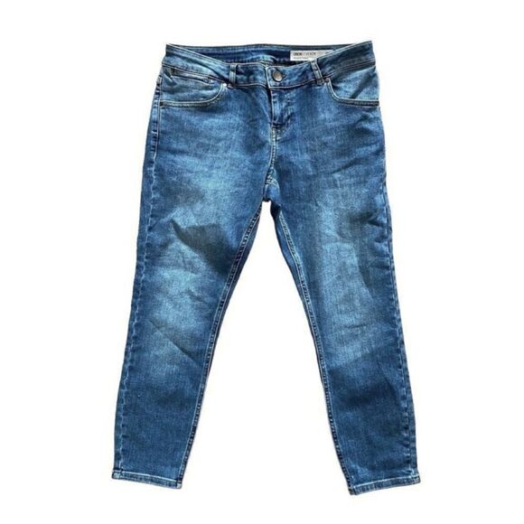 asos denim Skinny Cropped Low Rise Blue Denim Cotton Stretch Jeans Size 30/26 - Picture 1 of 8